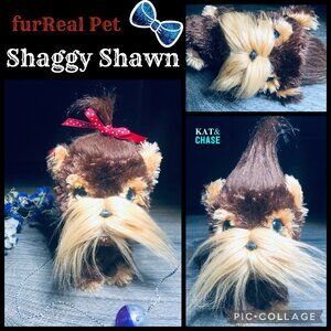 FurReal Shaggy Shawn Brown Dog - 11" Electronic Plush, Style & Groom Fashion